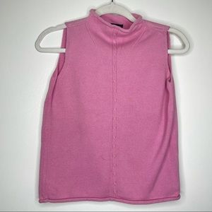 VTG 90s SML Sport Pink Mock Neck Sweater Vest